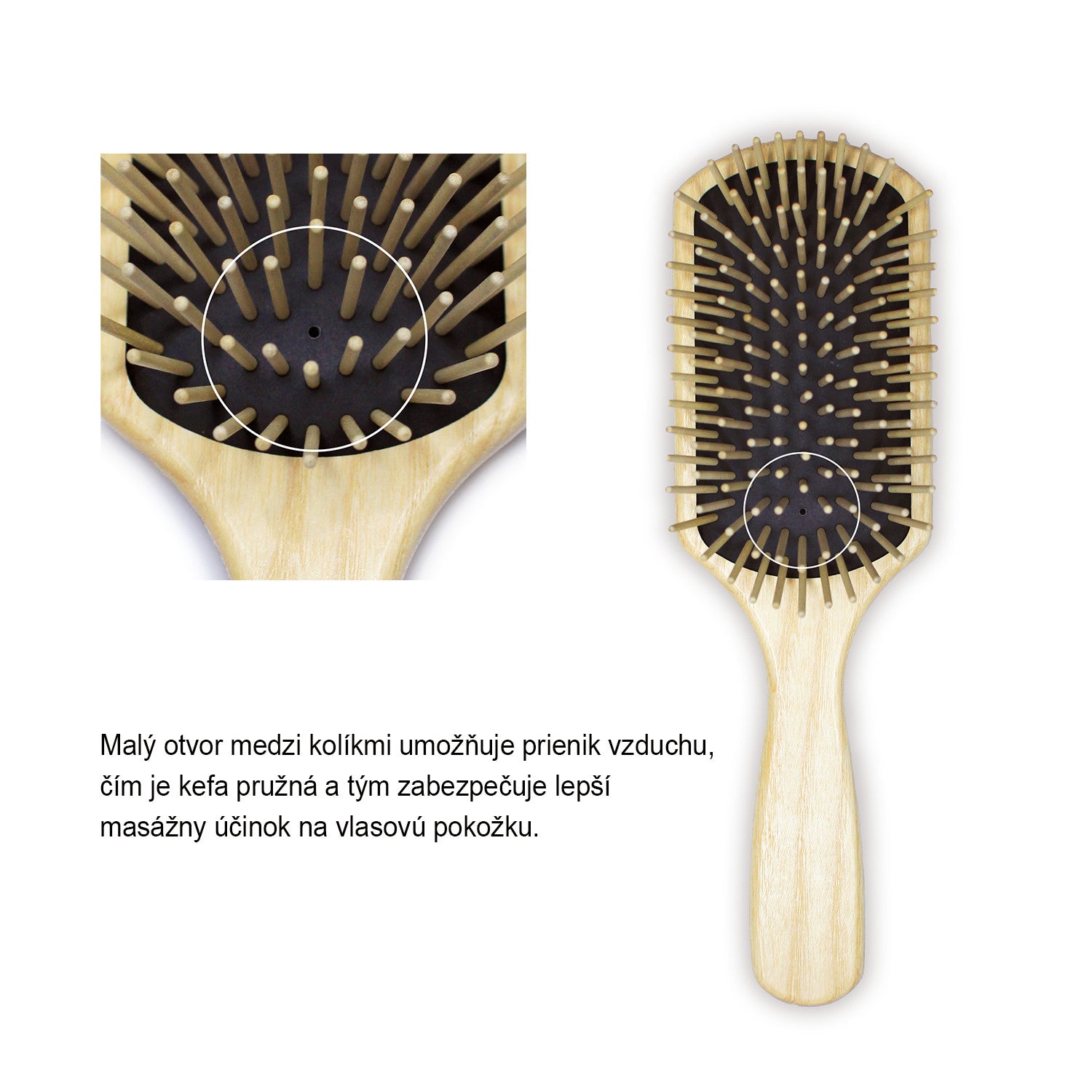 Drevená kefa na vlasy | Andreine